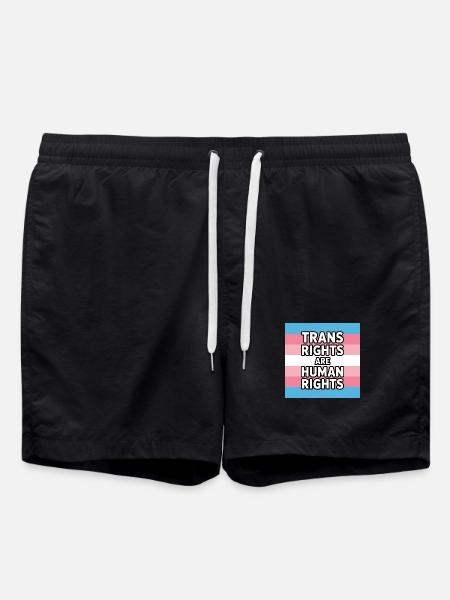 Trans-Rechte sind Menschenrechte – Pride Tee - Badeshorts - Schwarz