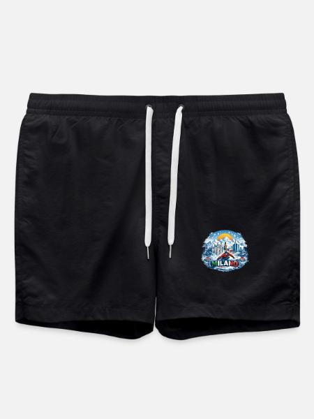 Milan winter adventure in the snow - Swim Trunks - black