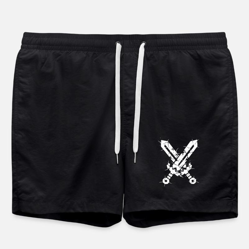 Crossed Swords Rifts Combat - Swim Trunks - black