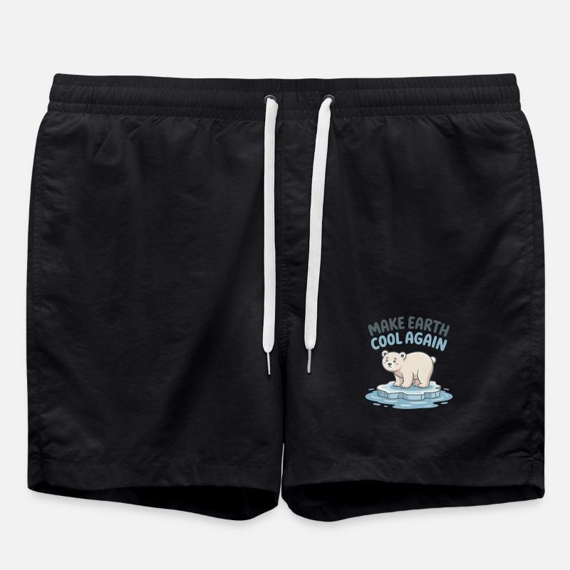 Make Earth Cool Again - Swim Trunks - black