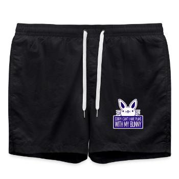 Désolé, je ne peux pas, j’ai des plans avec mon logo Bunny Hase - Short de bain - noir - Devant - AI Model Male 185 light (185cm)