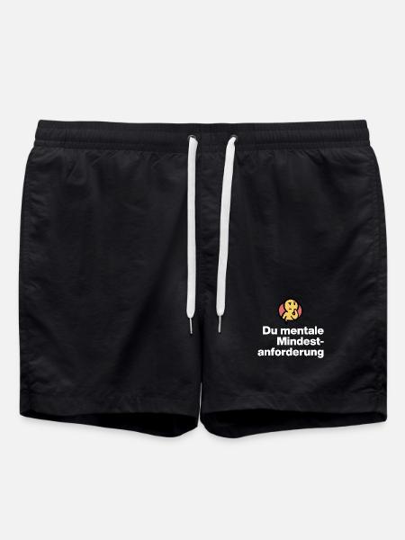 YOU MENTAL MINIMUM DEMAND. SARCASM GIFT - Swim Trunks - black