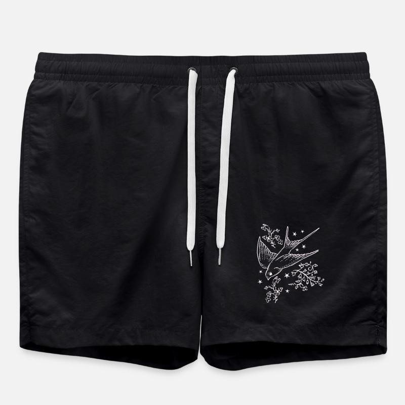 Swallow flight in star flight - Swim Trunks - black