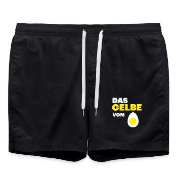 Fans de poulet - Coq - Coq - Jaune d’œuf - Short de bain - noir - Devant - AI Model Male 185 light (185cm)