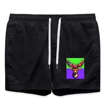 Cerf - Short de bain - noir - Devant - AI Model Male 185 light (185cm)