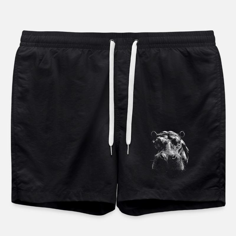 Flusspferd - Badeshorts - Schwarz