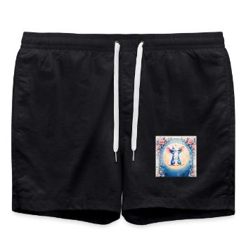 Blaue Mäuse verliebt - Badeshorts - Schwarz - Vorne - AI Model Male 185 light (185cm)