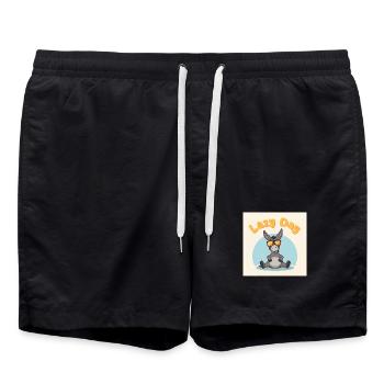 Jour de Paresse - Âne Relax - Short de bain - noir - Devant - AI Model Male 185 light (185cm)
