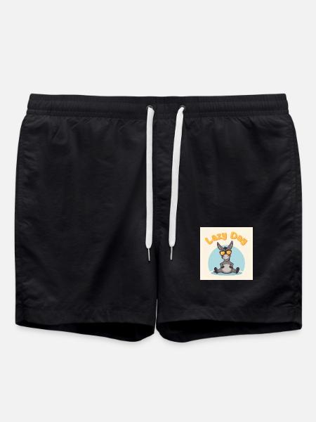 Sloth Day - Donkey Relax - Swim Trunks - black
