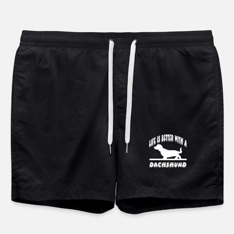 Dachshund - Swim Trunks - black