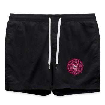 Mandala Rose Lumineux - Short de bain - noir - Devant - AI Model Male 185 light (185cm)