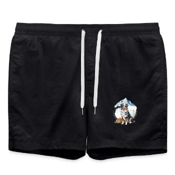 Illustration de la nature du paysage canin australien - Short de bain - noir - Devant - AI Model Male 185 light (185cm)