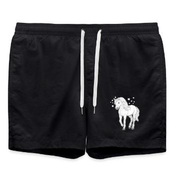 Cheval avec des étoiles - Short de bain - noir - Devant - AI Model Male 185 light (185cm)
