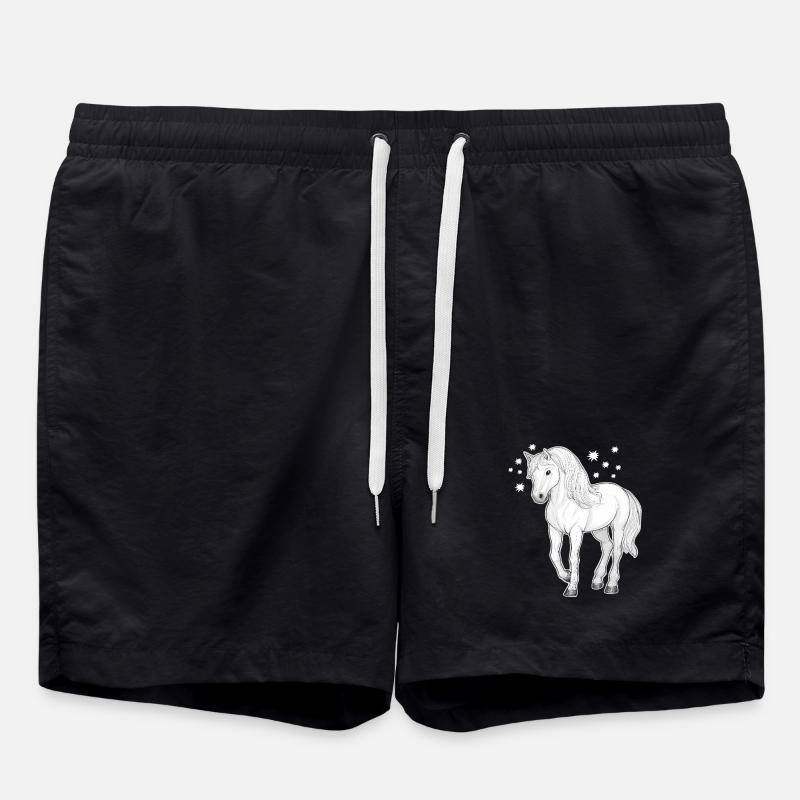 Horse with stars - Swim Trunks - black