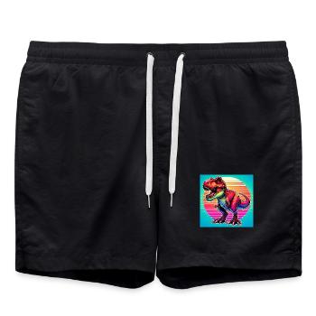 dinosaur - Swim Trunks - black - Front - AI Model Male 185 light (185cm)