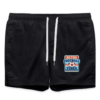 Retro_Football_Vibes - Badeshorts - Schwarz - Vorne - AI Model Male 185 light (185cm)