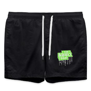 I Can't Adult Today Funny Adult Saying Logo - Swim Trunks - black - Front - AI Model Male 185 light (185cm)