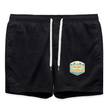 Ich Muss Campen Therapie Ade - Badeshorts - Schwarz - Vorne - AI Model Male 185 light (185cm)