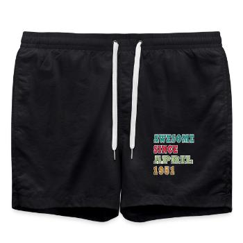 Awesome Seit April 1951 - Badeshorts - Schwarz - Vorne - AI Model Male 185 light (185cm)