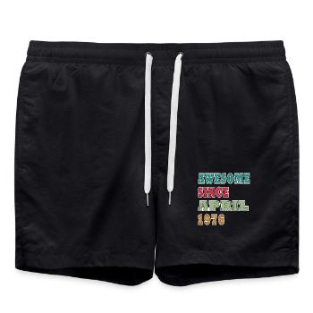 Génial depuis avril 1976 - Short de bain - noir - Devant - AI Model Male 185 light (185cm)