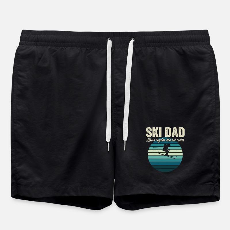 Funny Ski Dad Skier - Swim Trunks - black