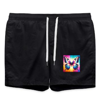 Schmetterling - Badeshorts - Schwarz - Vorne - AI Model Male 185 light (185cm)