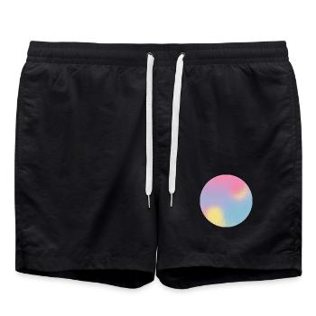 Test d’aura Sphère dégradée pastel - Short de bain - noir - Devant - AI Model Male 185 light (185cm)