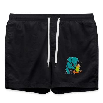 Maître des Troncs - Anarchie de l’Émail - Short de bain - noir - Devant - AI Model Male 185 light (185cm)