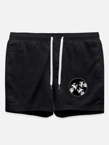 Tre Lama Fighe, Distintivo a Cerchio di Occhiali da Sole Divertente - Costume a pantaloncino - nero