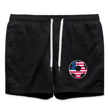 Soccer_team_USA - Swim Trunks - black - Front - AI Model Male 185 light (185cm)