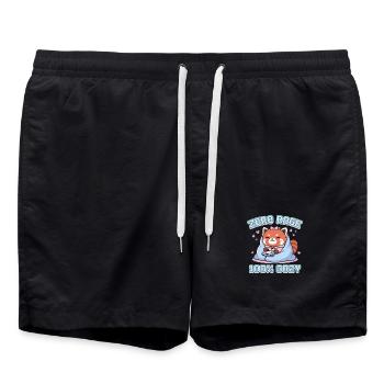 Zero Rage, 100 % confortable - T-shirt Jockey Couillet - Short de bain - noir - Devant - AI Model Male 185 light (185cm)