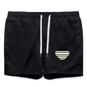 Drapeau de la fierté Cœur · Agenre - Short de bain - noir - Devant - AI Model Male 185 light (185cm)