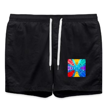 Koi Cercle Coloré - Short de bain - noir - Devant - AI Model Male 185 light (185cm)