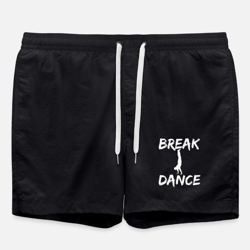 Breakdance Silhouette Motiv - Badeshorts - Schwarz