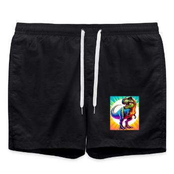 dinosaure - Short de bain - noir - Devant - AI Model Male 185 light (185cm)