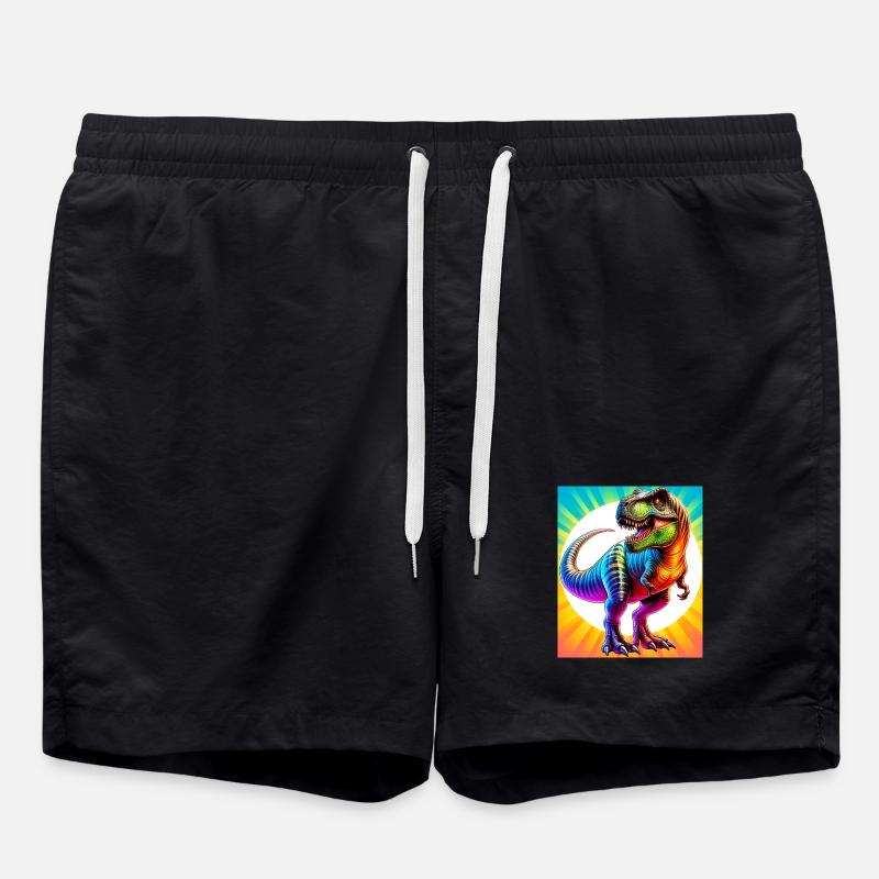 Dinosaurier - Badeshorts - Schwarz