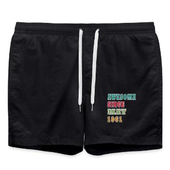 Date de culte : mai 1961 - Short de bain - noir - Devant - AI Model Male 185 light (185cm)