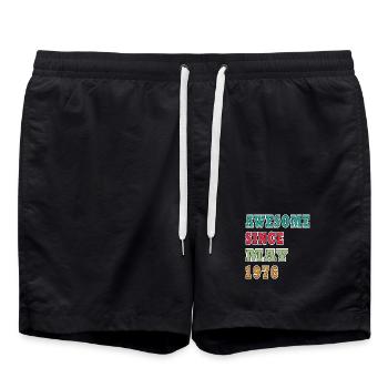 Anniversaire mai 1976 - Short de bain - noir - Devant - AI Model Male 185 light (185cm)