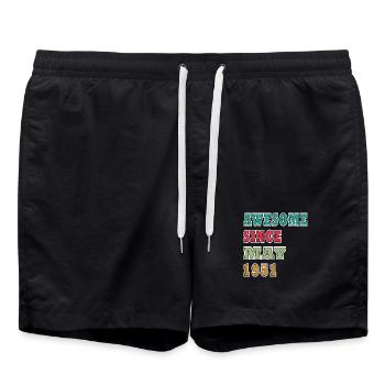 Anniversaire - Édition limitée mai 1951 - Short de bain - noir - Devant - AI Model Male 185 light (185cm)