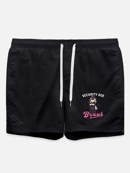 Security of the bride unicorn bachelor party bachelor shot - Swim Trunks - black