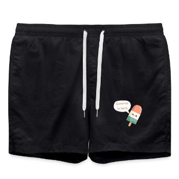 L’été est là - Short de bain - noir - Devant - AI Model Male 185 light (185cm)