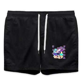 Saulo brasilianischer Feuerwehrheld Luxus-Sonnenuntergangsstrand - Badeshorts - Schwarz - Vorne - AI Model Male 185 light (185cm)