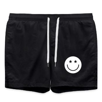 Design souriant – minimaliste et positif - Short de bain - noir - Devant - AI Model Male 185 light (185cm)