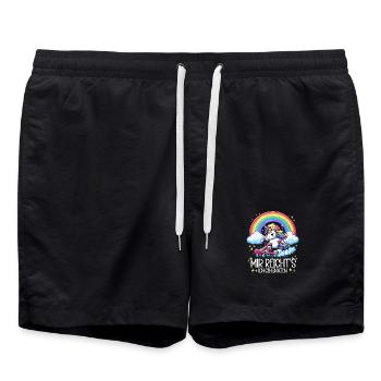 Skate Einhorn - Badeshorts - Schwarz - Vorne - AI Model Male 185 light (185cm)