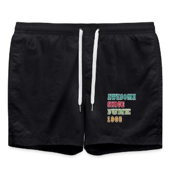 Awesome Since June 1966 - Badeshorts - Schwarz - Vorne - AI Model Male 185 light (185cm)