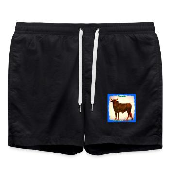 Stier - Badeshorts - Schwarz - Vorne - AI Model Male 185 light (185cm)
