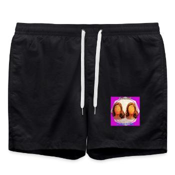 Zwillinge - Badeshorts - Schwarz - Vorne - AI Model Male 185 light (185cm)