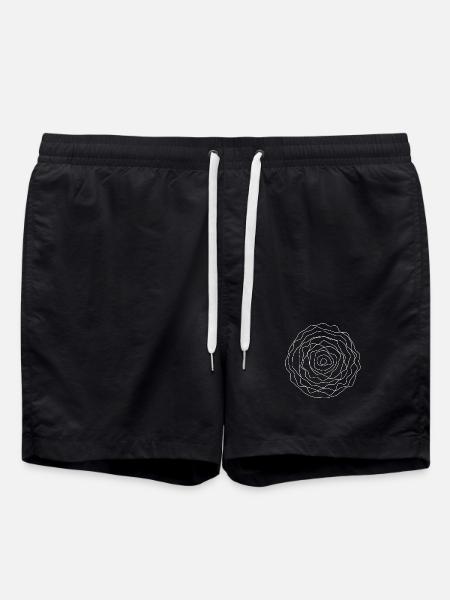 Concentric Line Rose - Swim Trunks - black