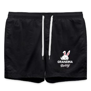 Joyeuse Pâques, douce chasse aux œufs du lapin, œufs de Pâques - Short de bain - noir - Devant - AI Model Male 185 light (185cm)
