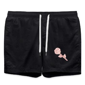 Illustration d’art en ligne Coral Rose - Short de bain - noir - Devant - AI Model Male 185 light (185cm)